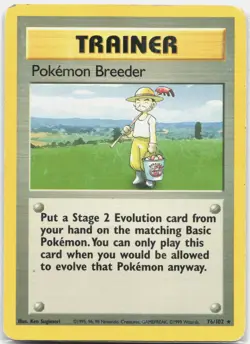 Pokemon Breeder Rare Base Set BS Trainer 076/102 1999 HP - Image 1