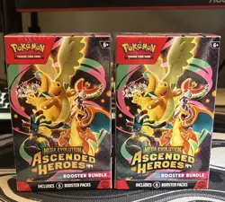 Pokemon TCG Mega Evolution: Ascended Heroes SEALED Booster Bundle Lot of 2 - Image 1