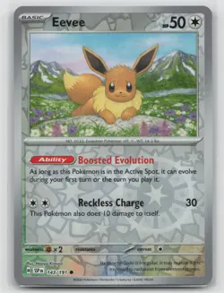 Eevee 143/191 Common Surging Sparks Pokemon Reverse Holo Near Mint - Image 1