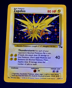 1999 Pokemon ZAPDOS Fossil Set HOLO BLEED Misprint ERROR Card 15/62 Rare WotC EX - Image 3