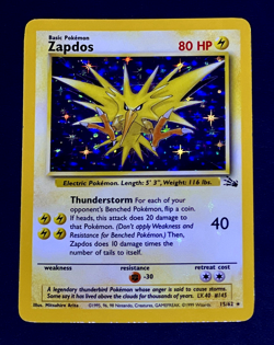 1999 Pokemon ZAPDOS Fossil Set HOLO BLEED Misprint ERROR Card 15/62 Rare WotC EX - Image 4