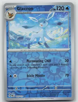 Glaceon 025/131 Holo Rare Prismatic Evolutions Pokemon Reverse Holo Near Mint - Image 1
