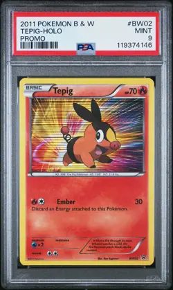 2011 POKEMON BLACK & WHITE PROMO #BW02 TEPIG-HOLO PSA 9 - Image 1