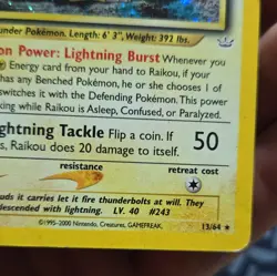 The Pokemon Company Raikou 13/64 Neo Revelation Holo Rare Holo English Unlimited - Image 3