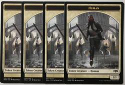 MTG 4X HUMAN 001/013 RAVNICA ALLEGIANCE TOKEN NEAR MINT-PLAYSET - Image 1
