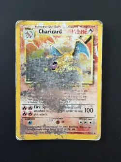 Pokemon TCG Charizard Base Set Holo Unlimited Card 4/102 Glurak Poor PSA 1 WOTC - Image 1