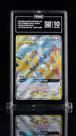 Moltres & Zapdos & Articuno Gx 66/68 F/Art - Ultra Rare Pokemon Tag 10 Gem Mint - Image 1