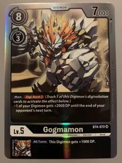 DIGIMON CARD GAME GOGMAMON (DIGIMON BLACK) BT4-072 SR (ENGLISH VERSION) - Image 1