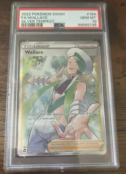 Wallace 194/195 PSA 10 GEM MT Silver Tempest Full Art Ultra Rare Pokemon Card - Image 1