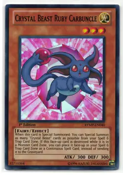 Crystal Beast Ruby Carbuncle Super Rare | RYMP-EN040 | Yu-Gi-Oh Card - Image 1