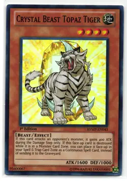 Crystal Beast Topaz Tiger Super Rare | RYMP-EN043 | Yu-Gi-Oh Card - Image 1