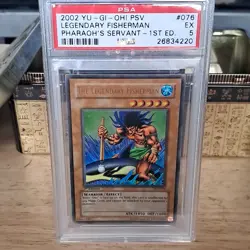Yu-Gi-Oh! TCG Konami The Legendary Fisherman Pharaoh's Servant 1st Ed PSA 5 - Image 1