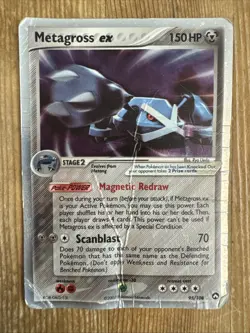 Metagross ex - 95/108 Holo Ultra Rare EX Power Keepers Pokemon Card VERY DAMAGED - Image 1