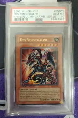 Yugioh PSA 10 GEM MINT Des Volstgalph SJC-EN002 Shonen Jump Championship - Image 1