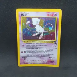 Mew 9 Holo Swirl rare Black Star Promo WOTC Vintage Pokemon Card 1999 TCG WP - Image 1