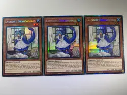 3 x Laundry Dragonmaid RA03-EN021 Collector's Rare 1st Edition YuGiOh Playset - Image 1