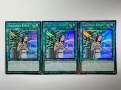 3 x Forbidden Lance RA02-EN058 Collector's Rare 1st Edition YuGiOh Playset NM - Image 1