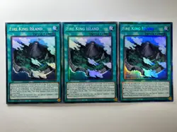3 x Fire King Island RA03-EN059 Collector's Rare 1st Edition YuGiOh Playset - Image 1