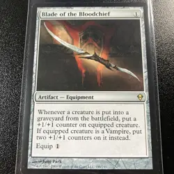 Magic the Gathering Card MTG Rare Blade of the Bloodchief Zendikar LP - Image 1
