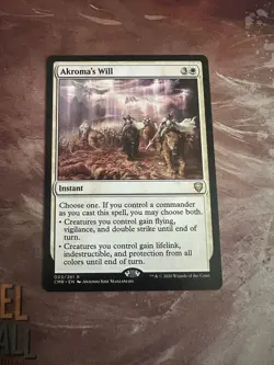 MTG Akroma's Will Commander Legends Rare White Regular Instant 003/361 EN 2020 - Image 1