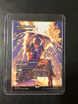 MTG Patriotic Shield - Sword of Fire and Ice Borderless Marvel Universe Regular - Image 1
