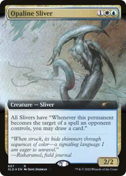 Foil - Opaline Sliver (Extended Art) - 667 / NM / English MTG - Image 1