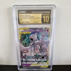 CGC Pristine 10 Mewtwo & Mew GX 052/173 SM12a JP Holo TAG TEAM 2019 - Image 1