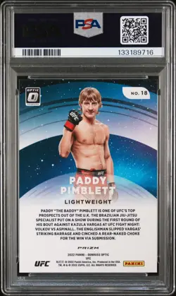 2022 Panini Donruss Optic PADDY PIMBLETT Rookie Star Gazing SILVER Holo PSA 9 - Image 2