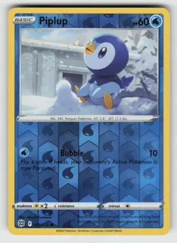 Reverse Holo Piplup 035/172 Common Brilliant Stars Near Mint - Image 1