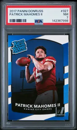 2017 Panini Donruss Rated Rookie Patrick Mahomes II #327 PSA 7 - Image 1