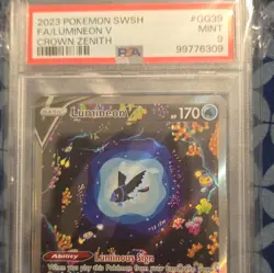Pokemon Lumineon V GG39/GG70 Full Art Holo Crown Zenith PSA 9 2023 English - Image 3