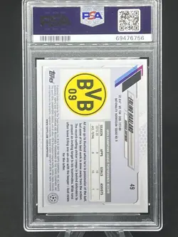2020-21 TOPPS CHROME UCL Sapphire Edition - SP Erling Haaland PSA 10 Variation - Image 2