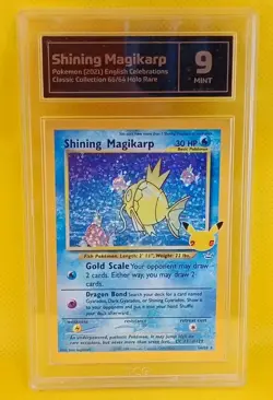 Pokemon Graded Card Celebrations Shining Magikarp 66/64 Holo Foil Neo Rev TCG 9 - Image 1