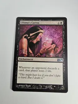 Wizards Liliana's Caress Core Set 2011 Enchantment Black Uncommon Regular Argyle - Image 1