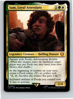 Magic the Gathering Sam, Loyal Attendant Commander: The Lord of the Rings MTG - Image 1