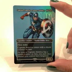 Magic The Gathering-Captain America, Super-Soldier FOIL Borderless MSH 0352 - Image 1