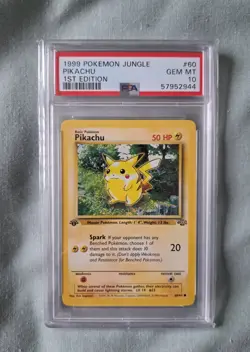 Pikachu 1st Edition Jungle 60/64 PSA 10 Gem Mint Pokemon Card 1999 Vintage - Image 1