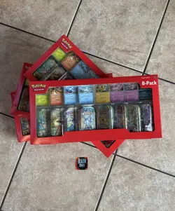 Pokemon TCG Prismatic Evolutions Costco 8 Mini-Tin Bundle w/ Promo Cards SEALED - Image 1