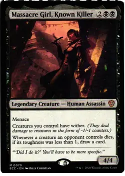 Massacre Girl, Known Killer 79 Mythic Commander: Lorwyn Eclipsed NM MTG - Image 1