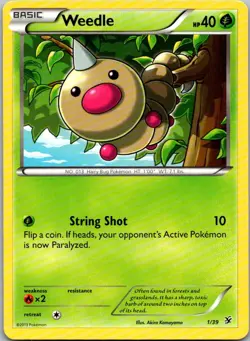 Weedle 1/39 Kalos Starter Set Pokemon Near Mint - Image 1
