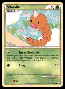 Weedle 69 95 C HGSS Unleashed Pokemon MP - Image 1