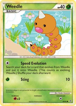 Weedle 69 95 C HGSS Unleashed Pokemon MP - Image 4