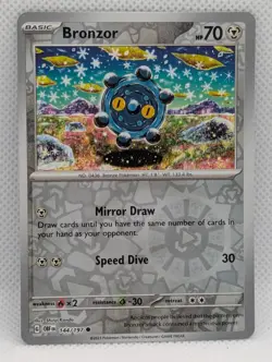 BRONZOR 144/197 (SHINJI KANDA) OBSIDIAN FLAMES POKEMON REVERSE HOLO NM - Image 1