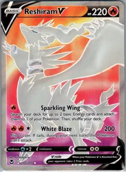 Reshiram V (Full Art) 172/195 SWSH12: Silver Tempest - Pokemon Card - NM - Image 1