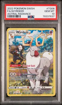 2022 Pokemon Wyrdeer #TG06 Astral Radiance Full Art PSA 10 Graded Card - Image 1