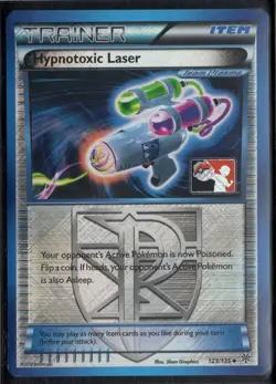 Pokemon Hypnotoxic Laser 123/135 Crosshatch Holo Player Rewards Promo Heavy Play - Image 1