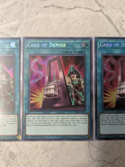 Yu-Gi-Oh! Card Of Demise (x3), Secret Rare, 1st Edition, LCKC, NM - Image 3