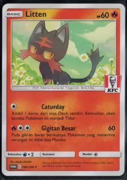 Pokemon Indonesian Litten KFC Promo 182/SM-P Near Mint NM US Seller In-Hand - Image 1
