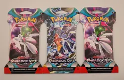 Pokemon TCG - Paradox Rift SV04 Sleeved Boosters - 1 Pack Each, Sealed, Lot of 3 - Image 1