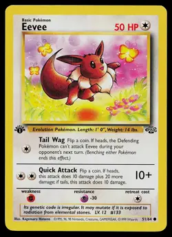 Pokemon Card - Eevee Jungle 51/64 1st Edition Common - Image 1